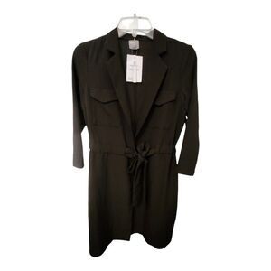 NWT asos design Wrap Mini Dress Womens Size 4‎ Black Cocktail Pockets LBD